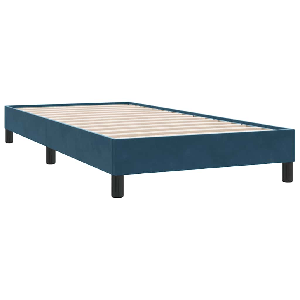 vidaXL Estrutura de cama sem colchão 90x210 cm veludo azul-escuro