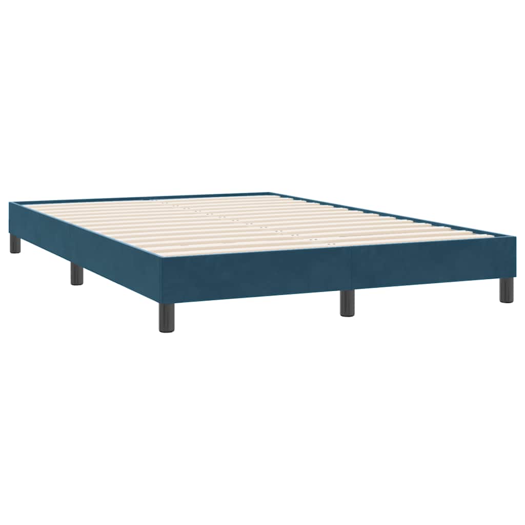 vidaXL Estrutura de cama sem colchão 160x220 cm veludo azul-escuro