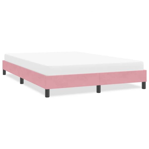 vidaXL Estrutura de Cama com Colchão 160x220 cm Veludo Rosa - 4234101072