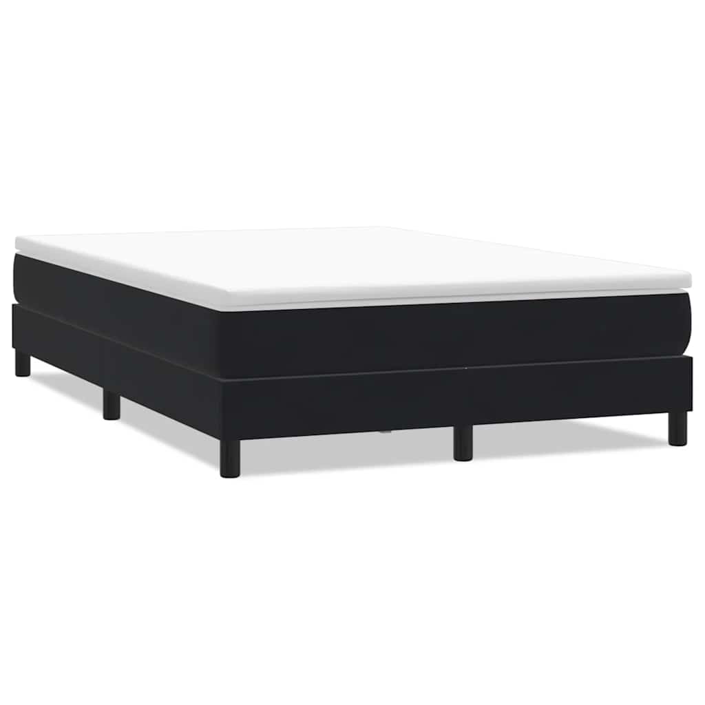 vidaXL Box Cama de molas sem colchão preto 140x210 cm Veludo