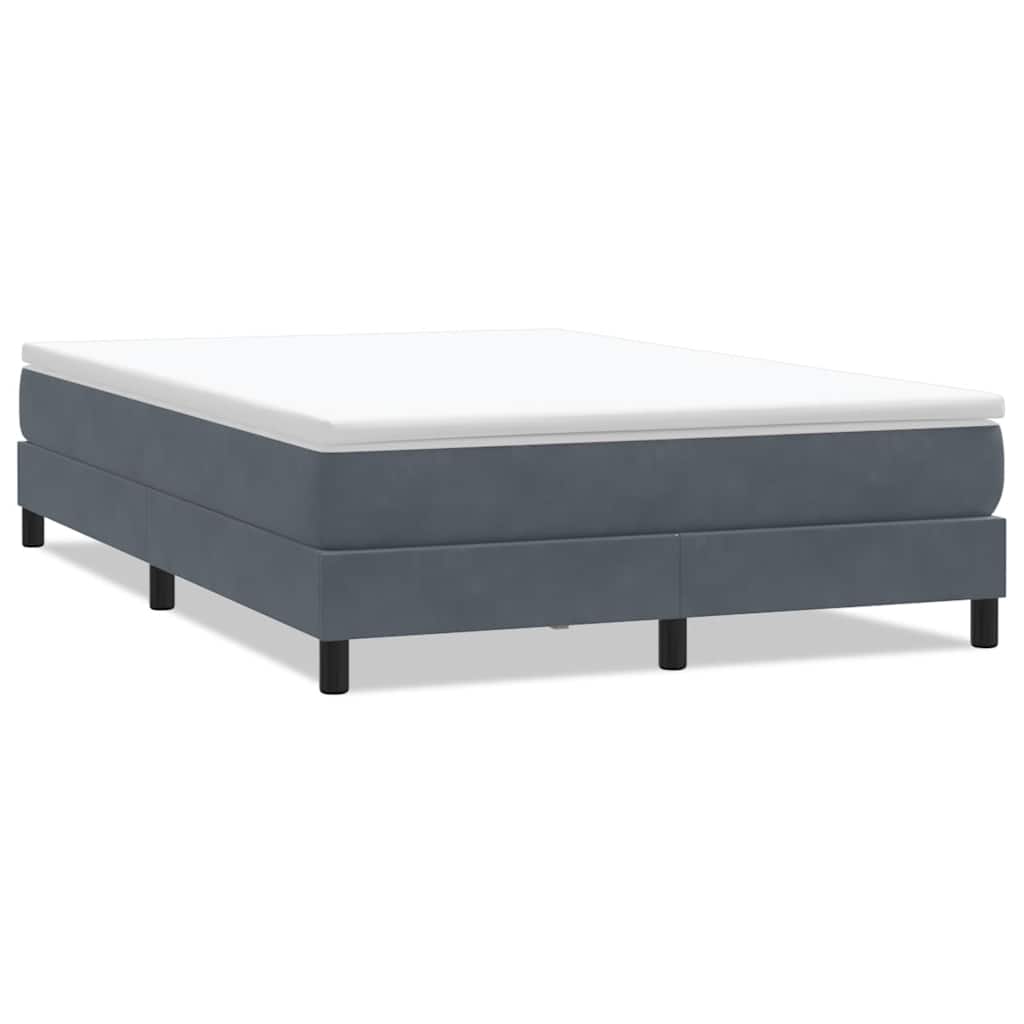 vidaXL Cama com molas sem colchão 140x220 cm veludo cinzento-escuro
