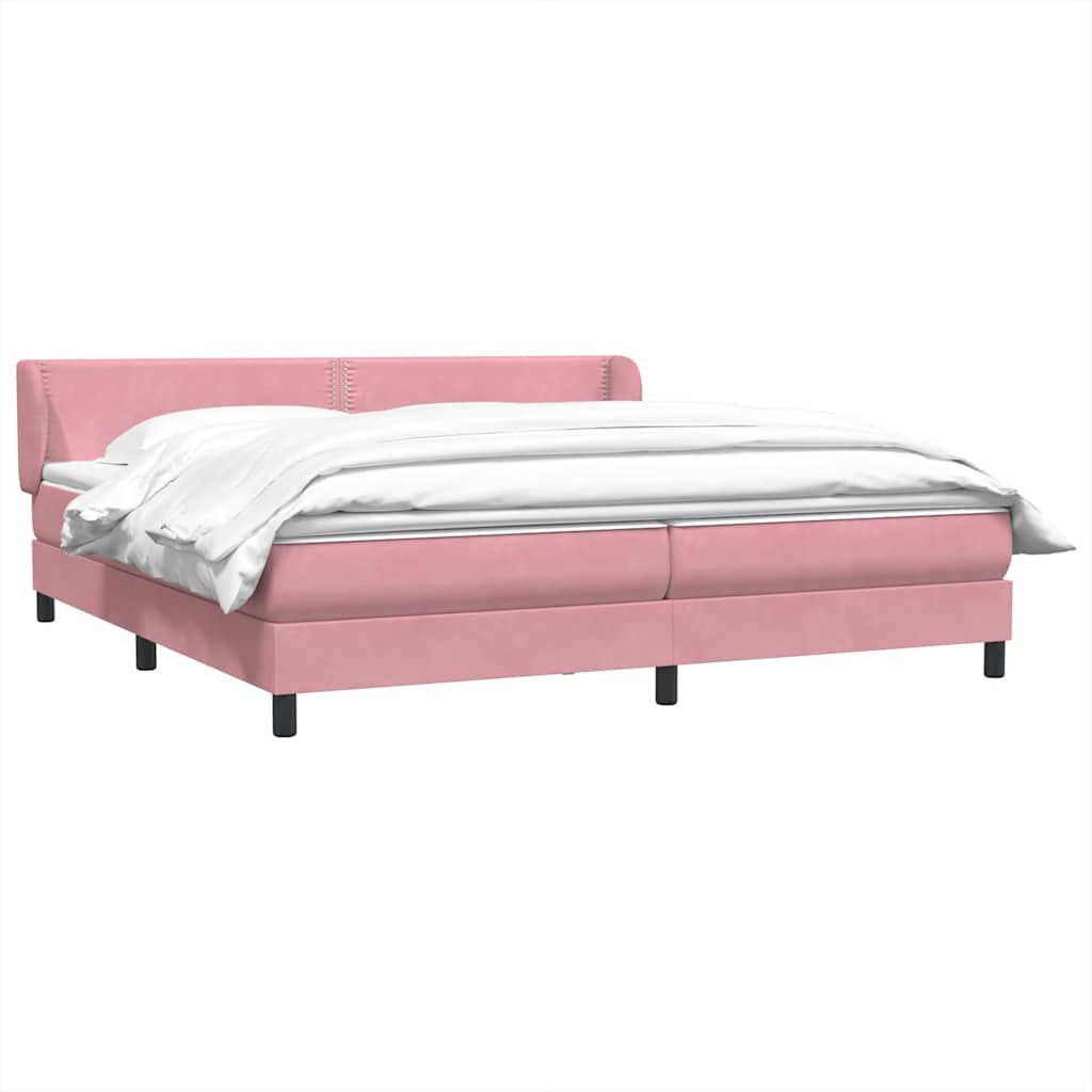 vidaXL Cama com molas/colchões 180x210 cm veludo Rosa