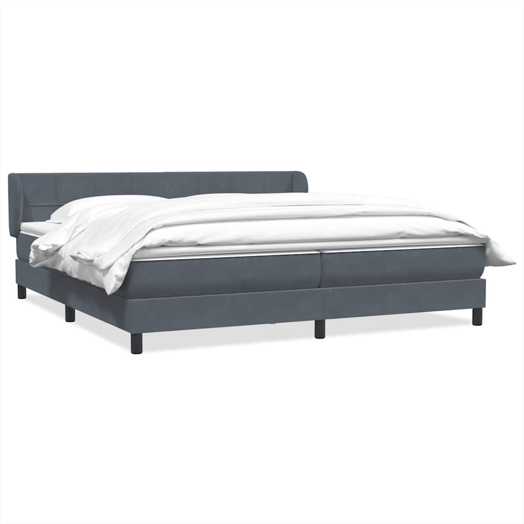 vidaXL Cama com molas/colchões 180x220 cm veludo cinzento-escuro