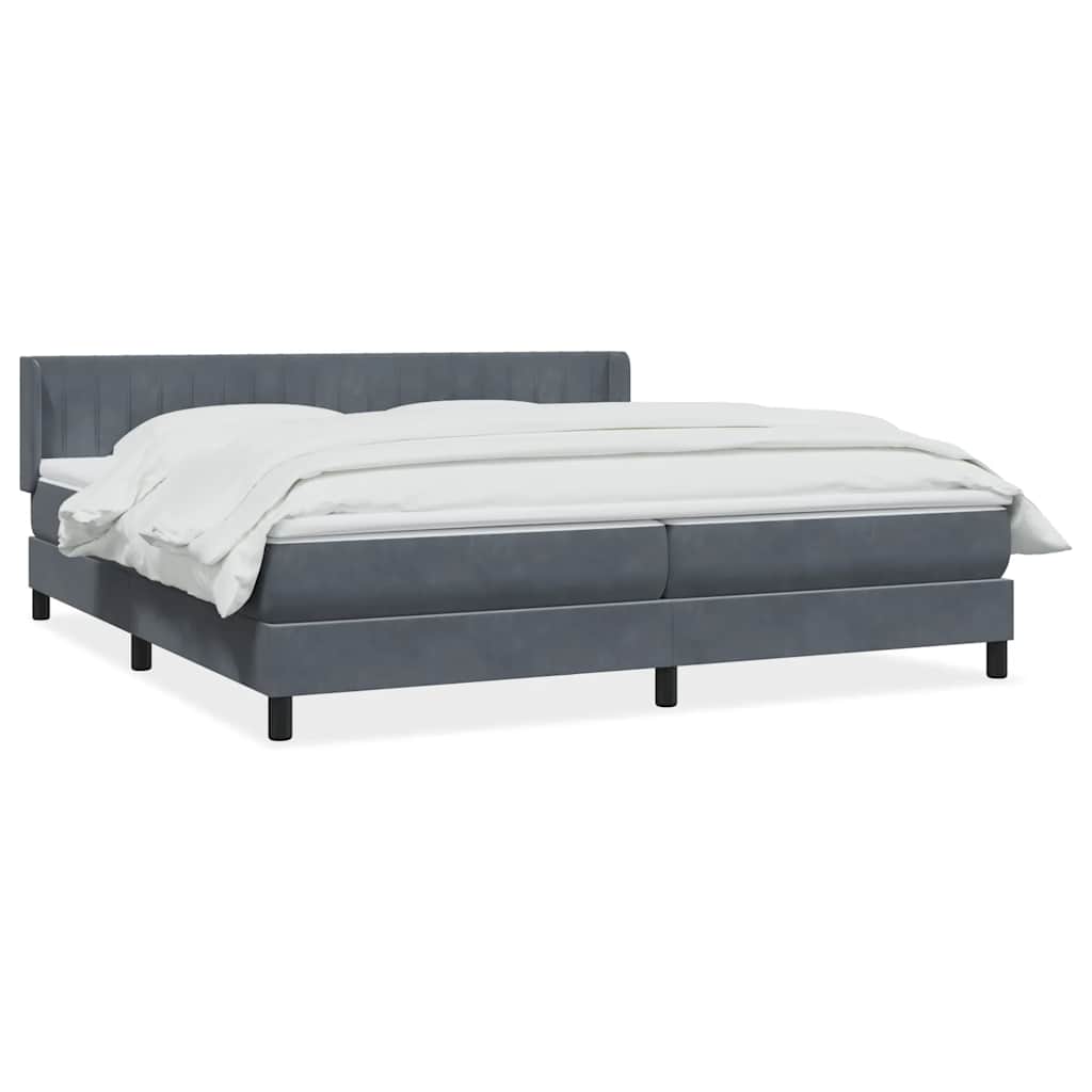 vidaXL Cama com molas/colchão 180x210 cm veludo cinzento-escuro