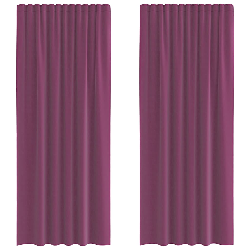vidaXL Cortinas de voile com bolsos para varão 2 pcs roxo