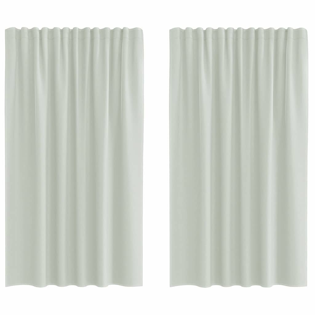 vidaXL Cortinas de voile com bolsos para varão 2 pcs cinzento-claro