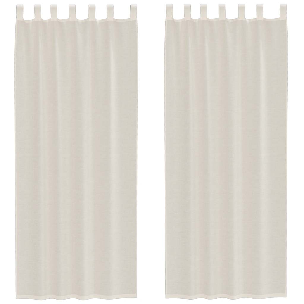 vidaXL Cortinas de voile com aba 2 pcs creme