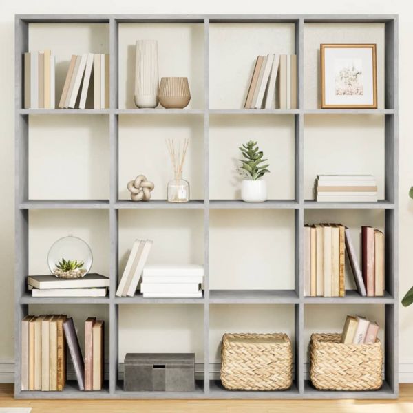 vidaXL Estante 137,5x29x137,5 cm Derivados de Madeira Cinza Cimento - 3571172239