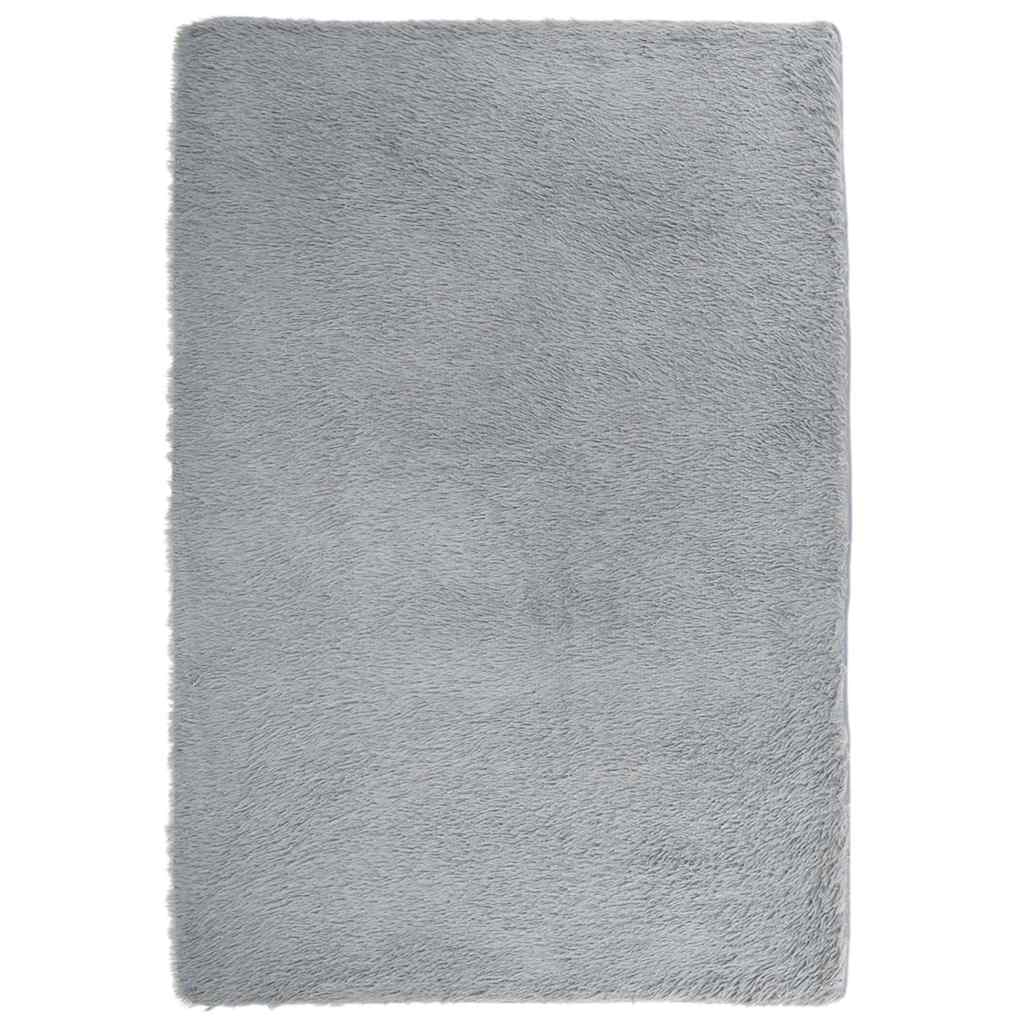 vidaXL Tapete shaggy de pelo alto NAVARRA 120x170 cm cinzento-claro