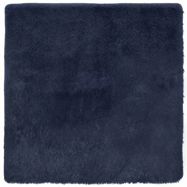 Tapete vidaXL Shaggy de Pelo Alto Navarra 160x160 cm Azul-marinho - 3333259466