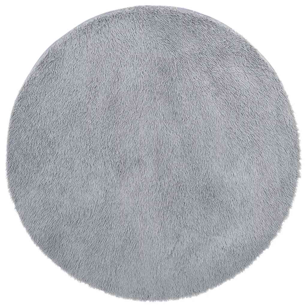 vidaXL Tapete shaggy de pelo alto NAVARRA 160x160 cm cinzento-claro