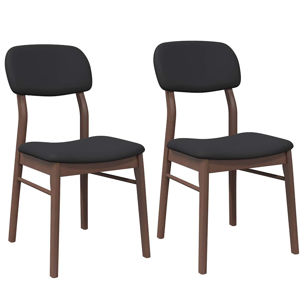 vidaXL Cadeiras de jantar com almofadões 2 pcs madeira maciça castanho