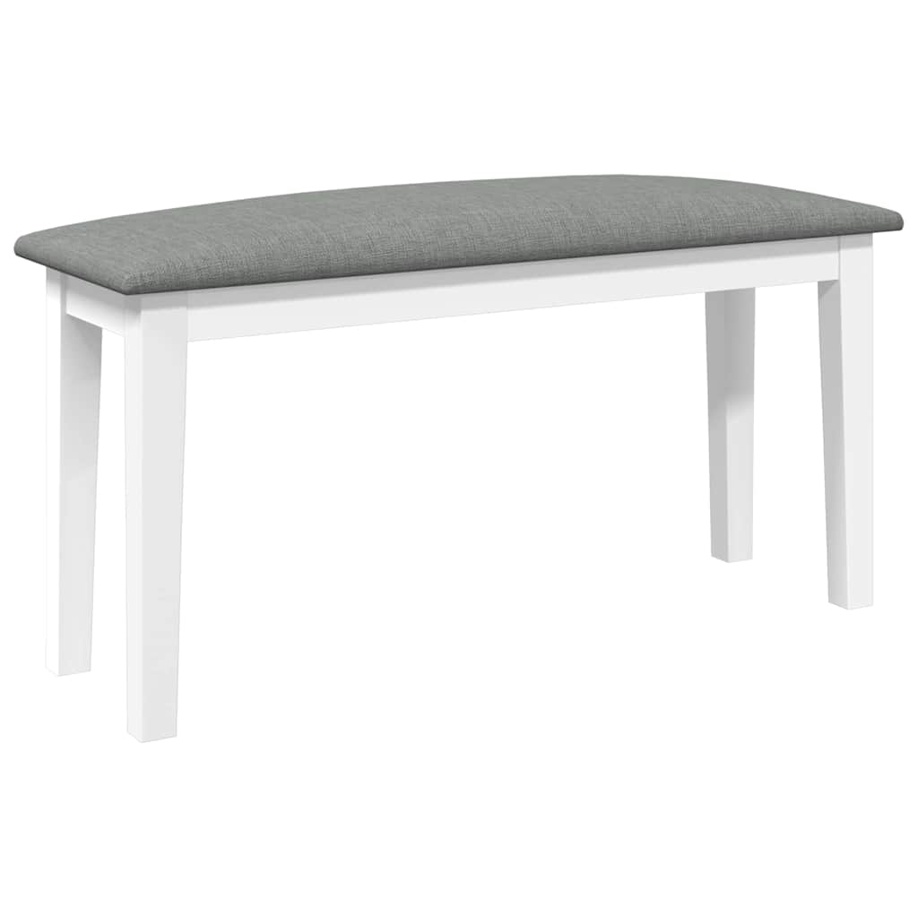 vidaXL Banco 90 cm madeira seringueira maciça branco