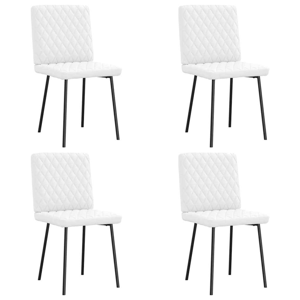 vidaXL Cadeiras de jantar 4 pcs couro artificial branco