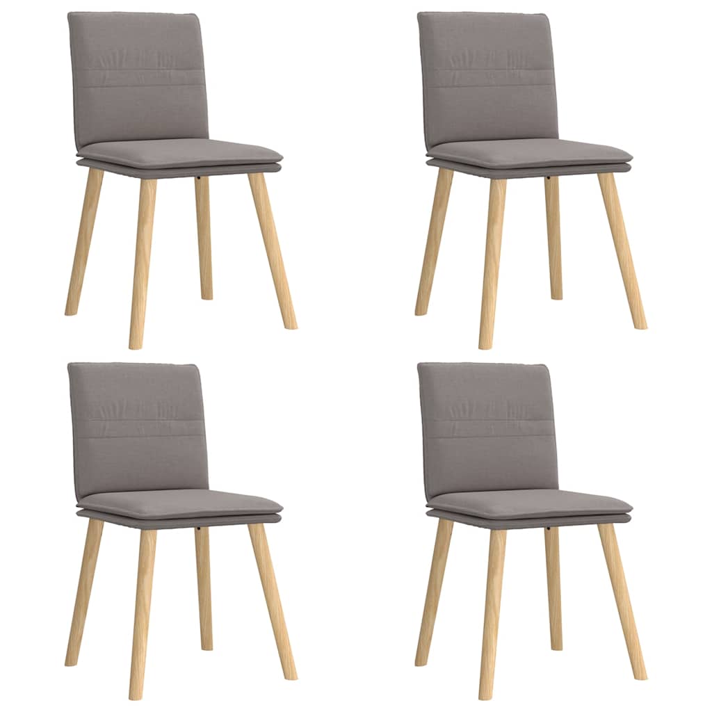 vidaXL Cadeiras de jantar 4 pcs tecido cinzento-acastanhado