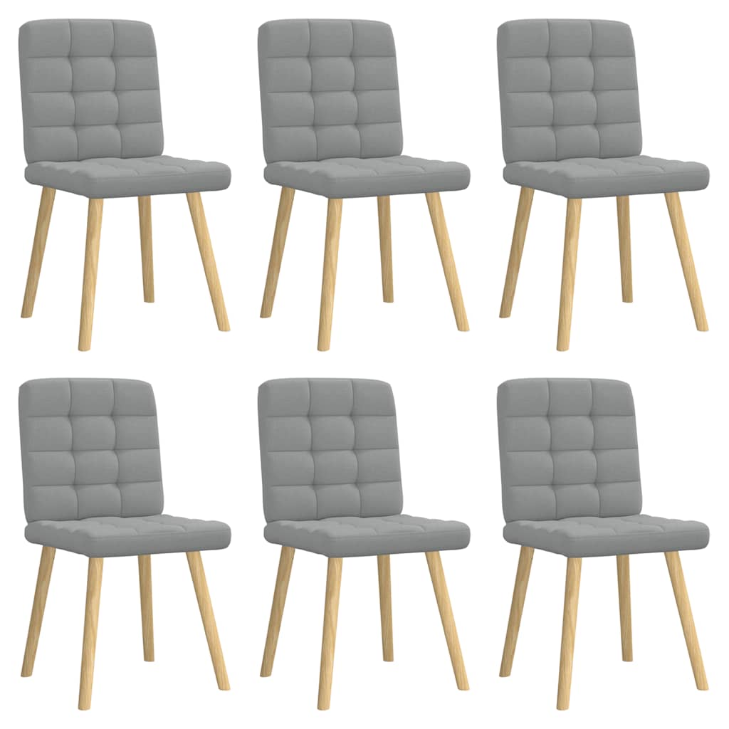 vidaXL Cadeiras de jantar 6 pcs tecido cinzento-claro