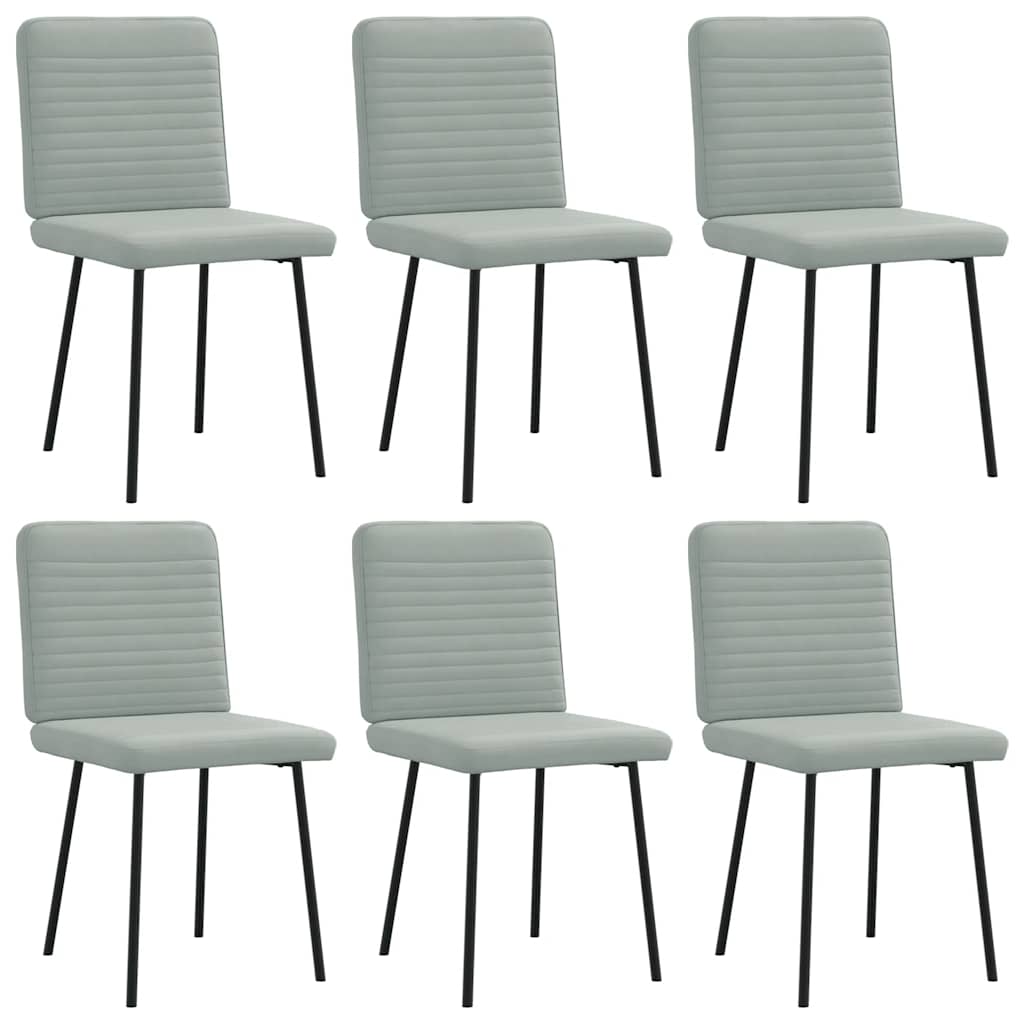 vidaXL Cadeiras de jantar 6 pcs veludo cinzento-claro