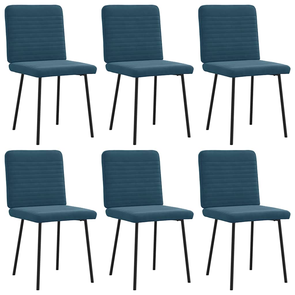 vidaXL Cadeiras de jantar 6 pcs veludo azul