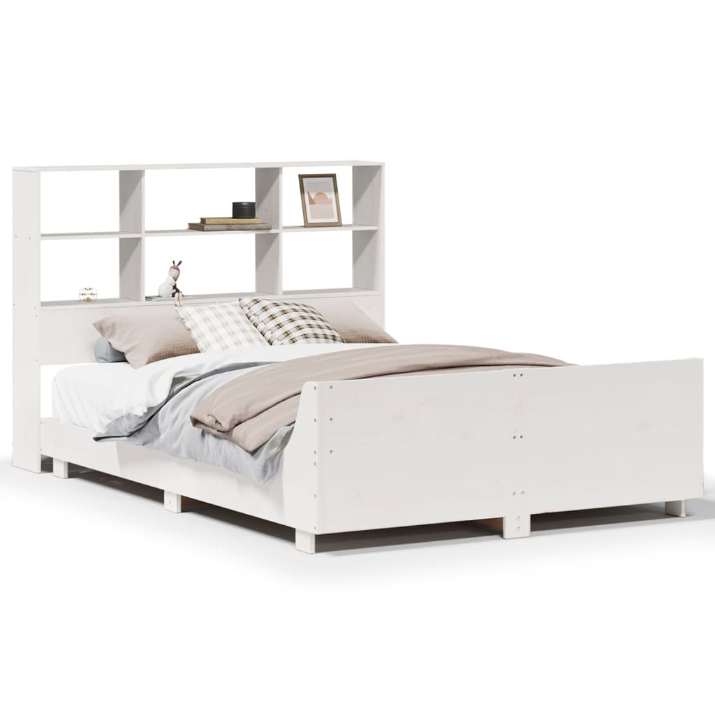vidaXL Cama sem colchão 160x200 cm madeira de pinho maciça branco
