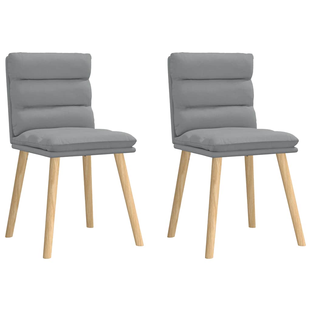 vidaXL Cadeiras de jantar 2 pcs tecido cinzento-claro