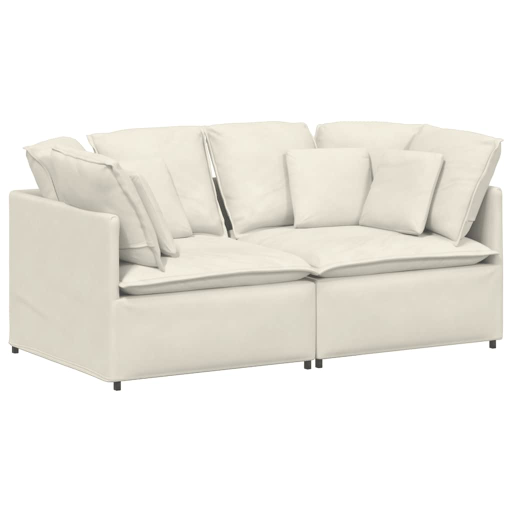 vidaXL Sofá modular com almofadas veludo creme