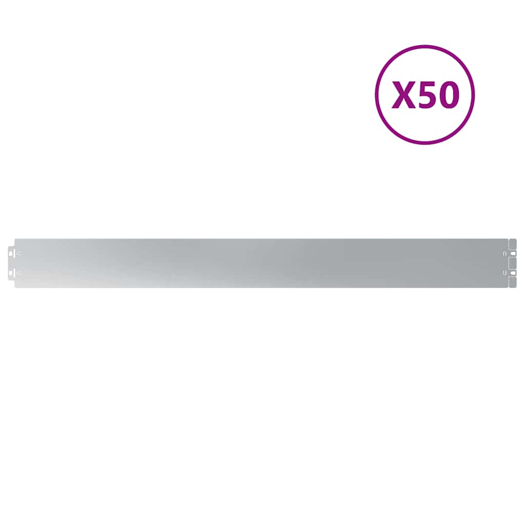 vidaXL Bordas de relvado 50 unid 10x103 cm aço galvanizado