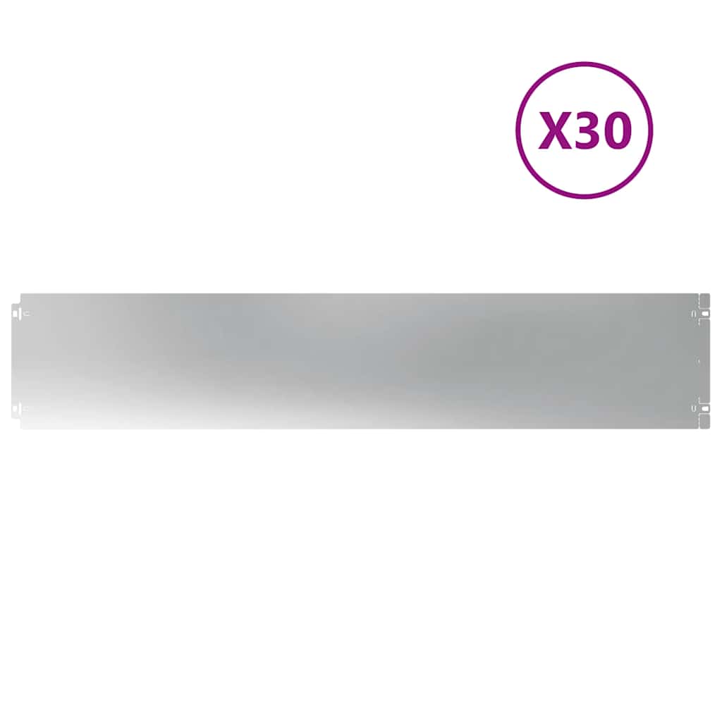 vidaXL Bordas de relvado 30 unid 20x103 cm aço galvanizado