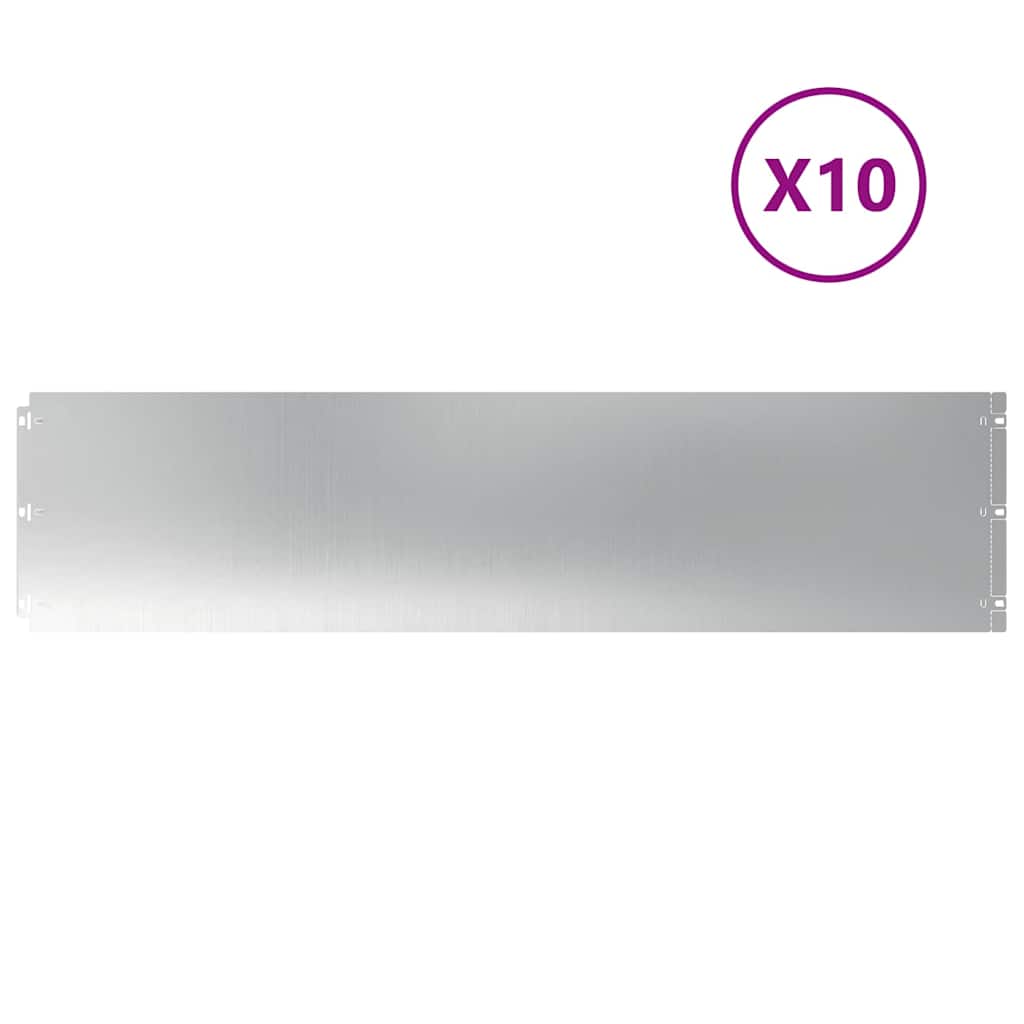 vidaXL Bordas de relvado 10 unid 25x103 cm aço galvanizado