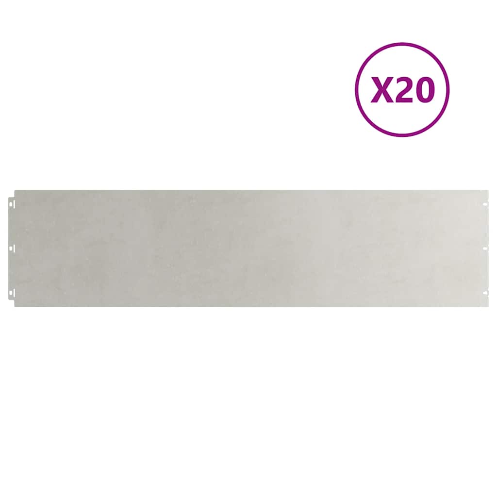 vidaXL Orlas de relva 20 pcs 25x103 cm aço inoxidável