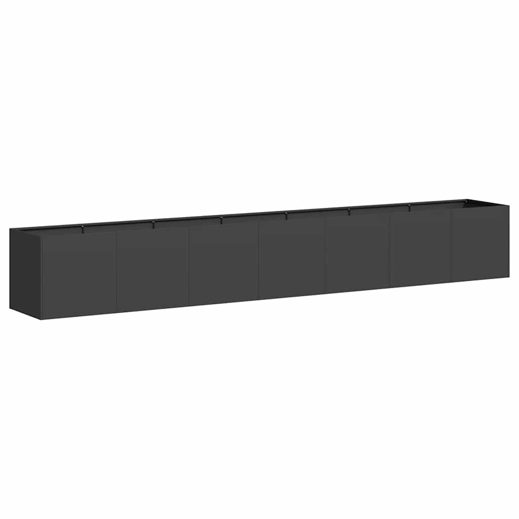 vidaXL Vaso floreira 280x40x40 cm aço laminado a frio preto