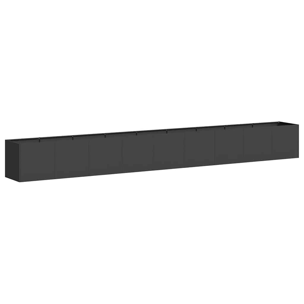 vidaXL Vaso floreira 360x40x40 cm aço laminado a frio preto