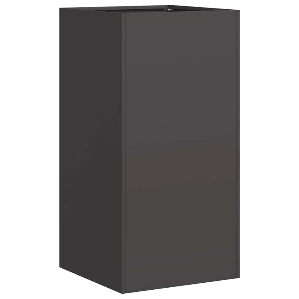 vidaXL Vaso/floreira 40x40x80 cm aço laminado a frio preto