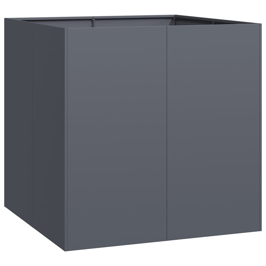 vidaXL Vaso floreira 80x80x80 cm aço antracite