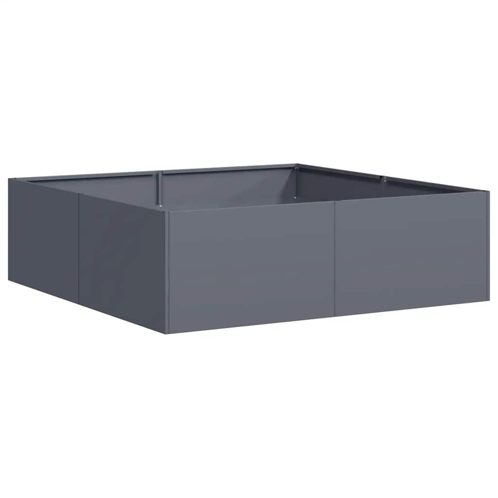 vidaXL Vaso/floreira 100x100x30 cm aço antracite