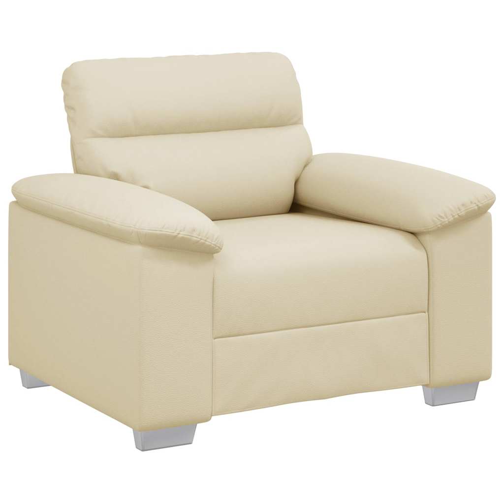 vidaXL Poltrona 100x81x84 cm couro artificial creme