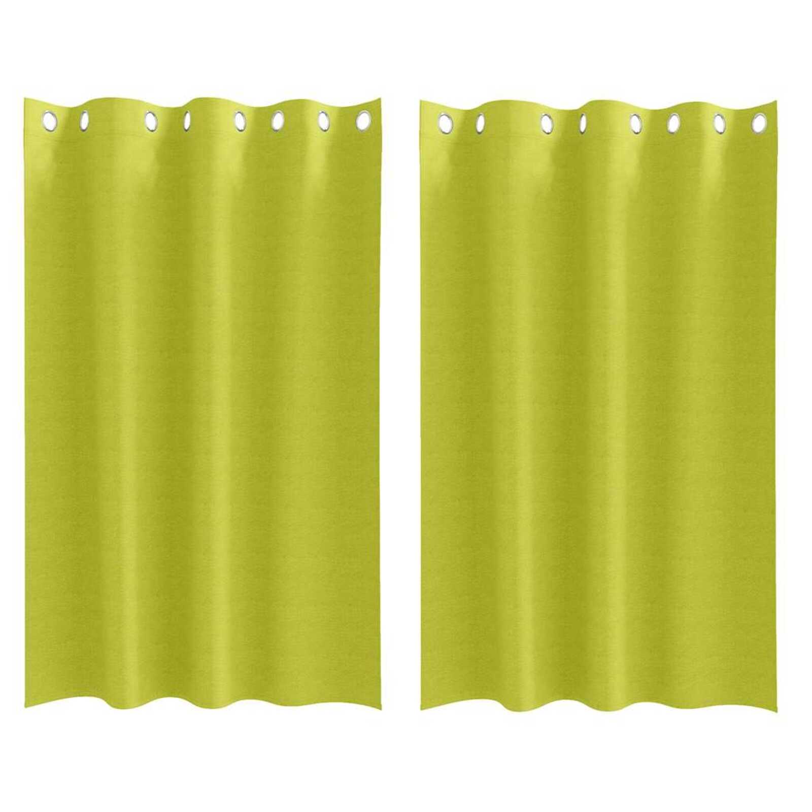 vidaXL Cortinas Blackout com Argolas 2 pcs Verde 175 x 140 cm