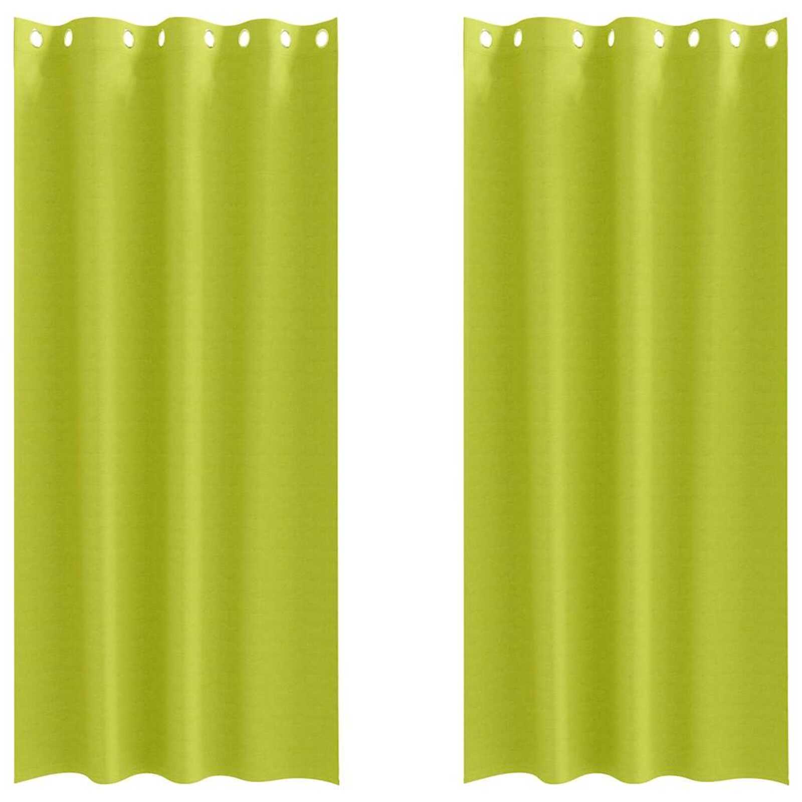 vidaXL Cortinas Blackout com Argolas 2 pcs Verde 260 x 140 cm