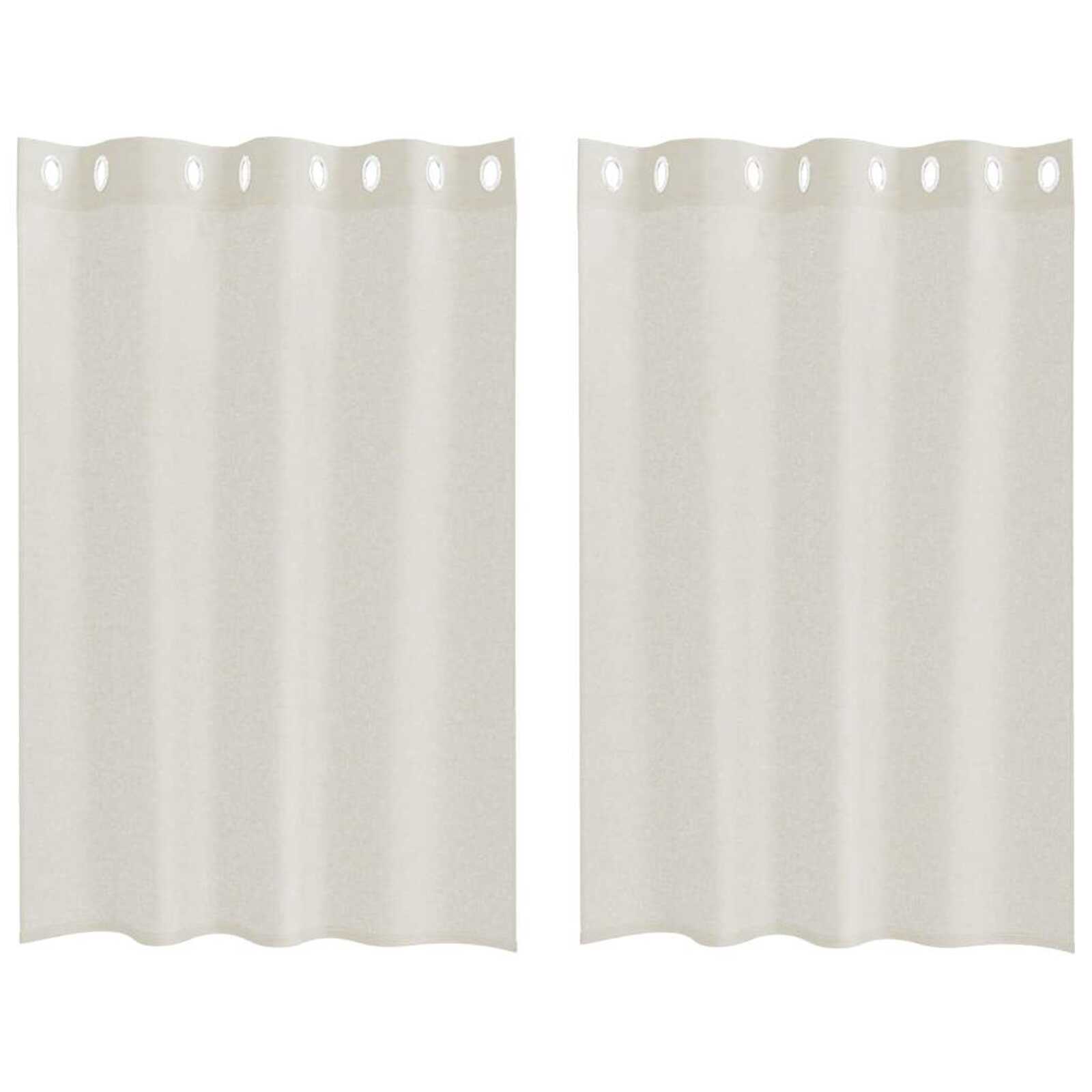 vidaXL Cortina de Voile 2 pcs Creme 140 x 140 cm Poliéster