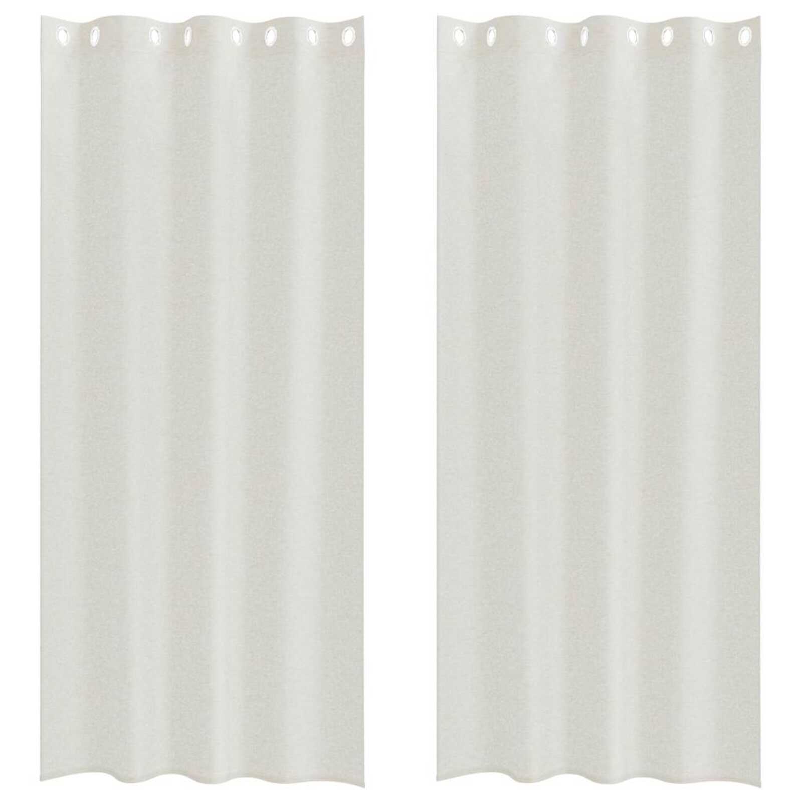 vidaXL Cortina de Voile 2 pcs Creme 245 x 140 cm Poliéster