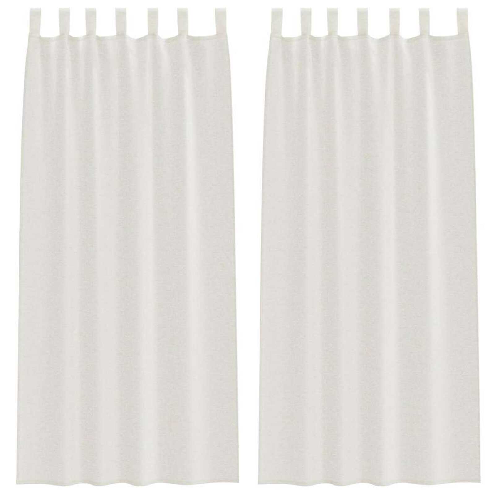 vidaXL Cortina de Voile 2 pcs Creme 260 x 140 cm Poliéster