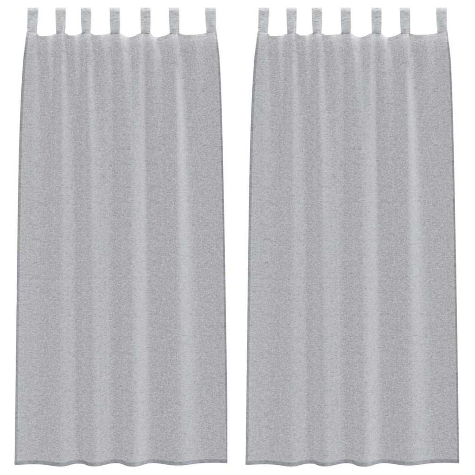 vidaXL Cortina de Voile 2 pcs Cinza Escuro 225 x 140 cm Poliéster