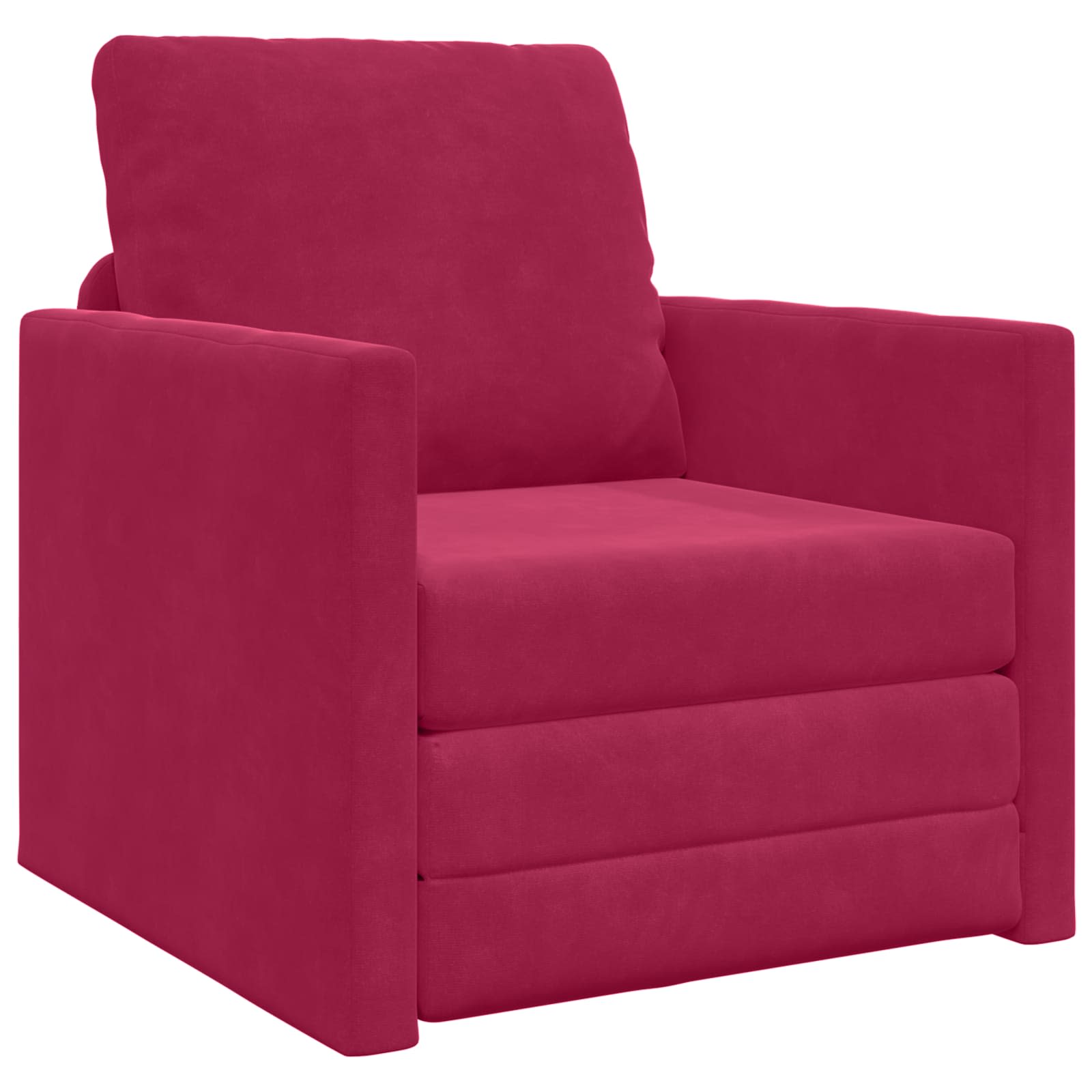 vidaXL Sofá-Cama Vinho Vermelho 74 x 77 x 81 cm Veludo