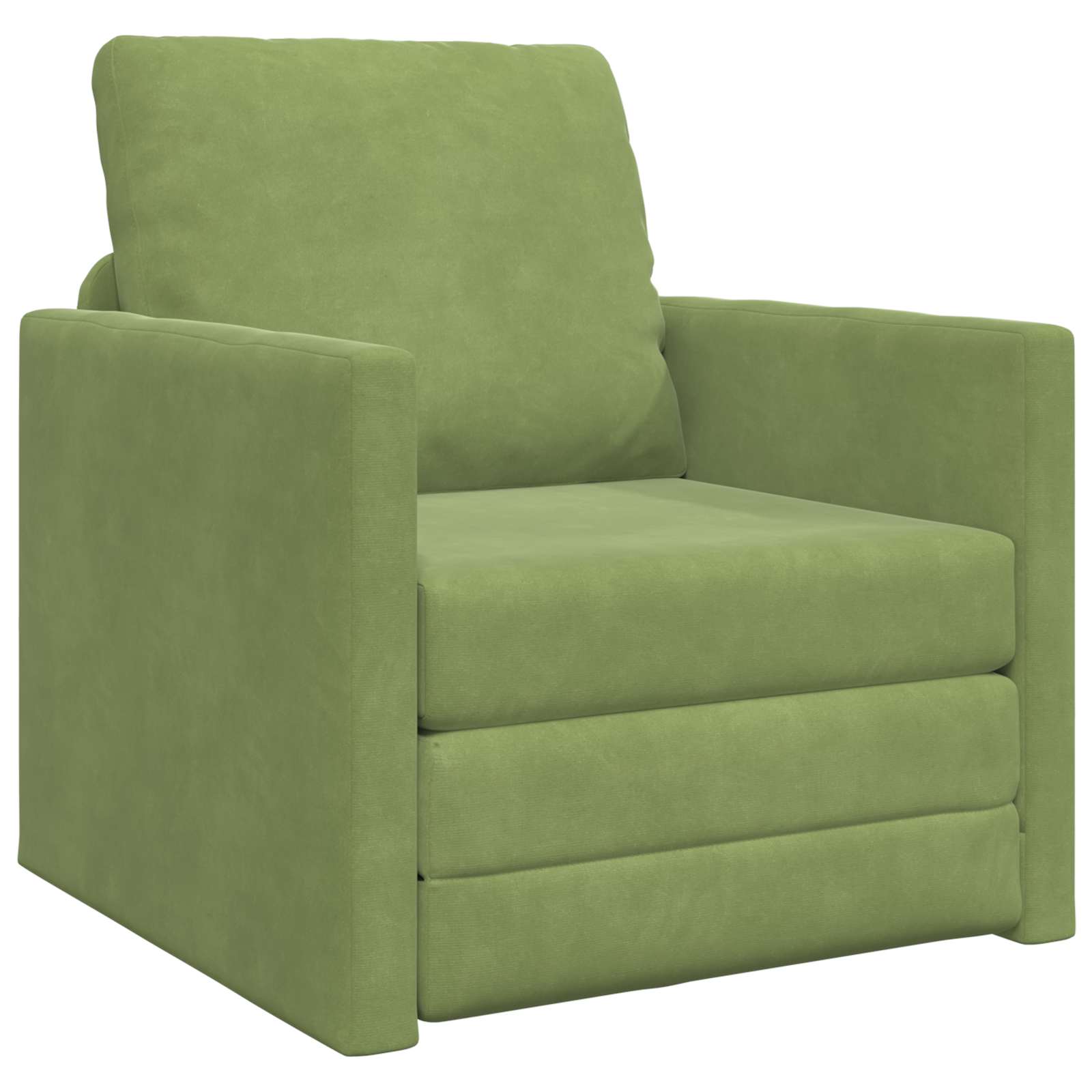 vidaXL Sofá-Cama Verde Claro 74 x 77 x 81 cm Veludo