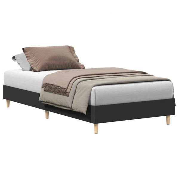vidaXL Estrutura Cama sem Colchão 90x200 cm Derivados de Madeira Preto - 2615461186