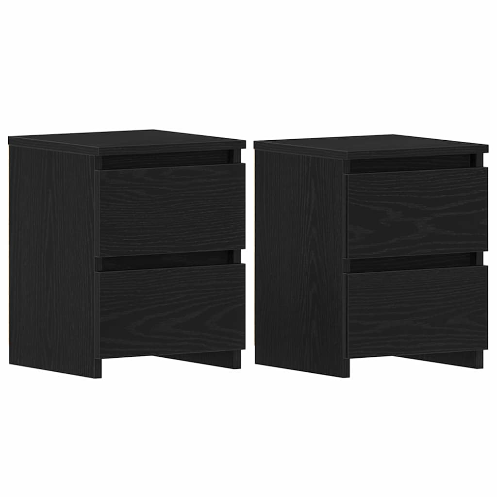 vidaXL Armário de Cabeceira 2 pcs Carvalho Preto 30 x 30 x 40 cm