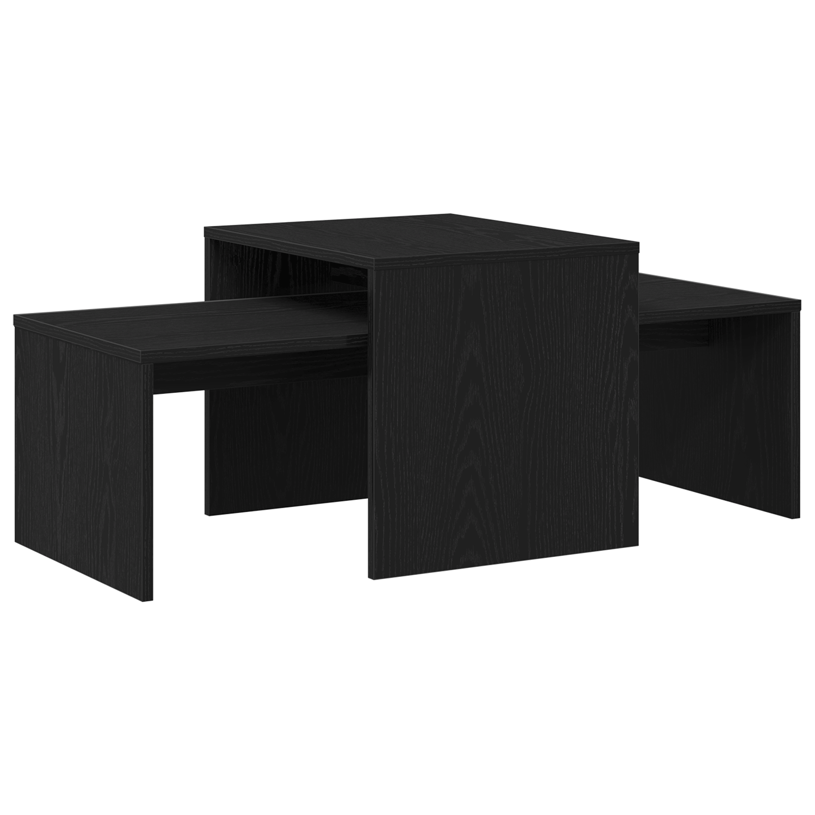 vidaXL Mesas encaixáveis Carvalho Preto 100 x 48 x 40 cm