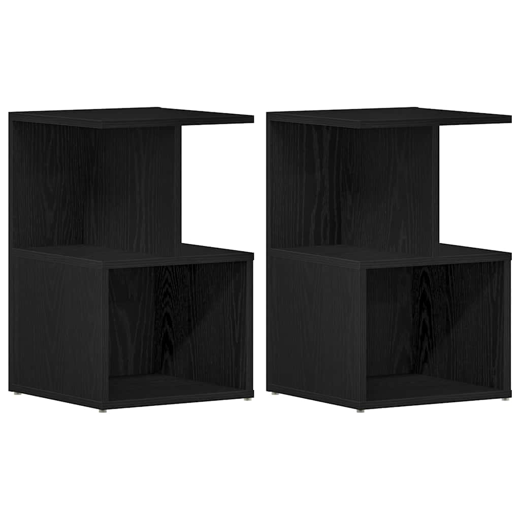 vidaXL Armário de Cabeceira 2 pcs Carvalho Preto 35 x 35 x 55 cm
