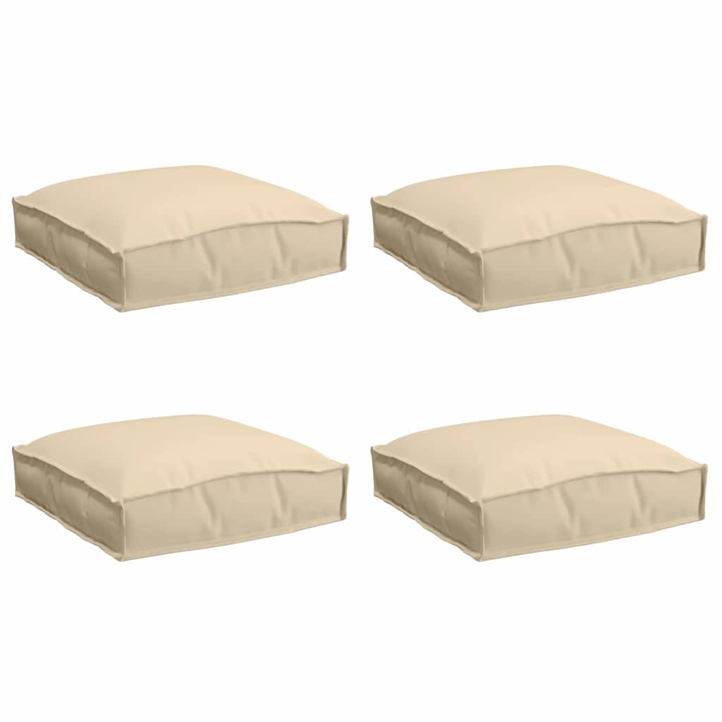vidaXL Almofada 4 pcs Bege 40 x 40 x 8 cm Tecido Oxford