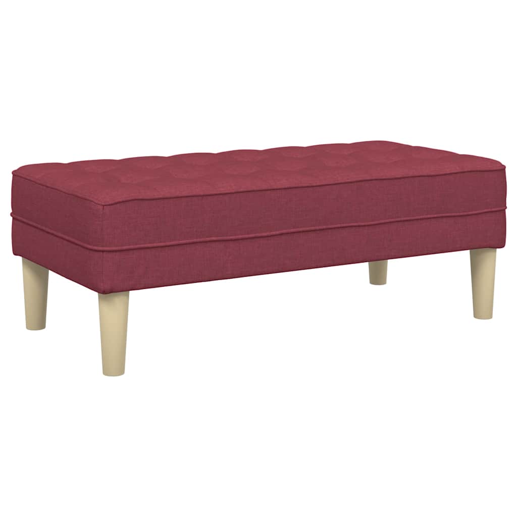 vidaXL banco com almofada Vinho Vermelho 113 x 57 x 39 cm tecido