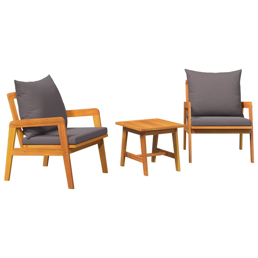 vidaXL Conjunto bistro 3 pcs Castanho Madeira Sólida de Acácia